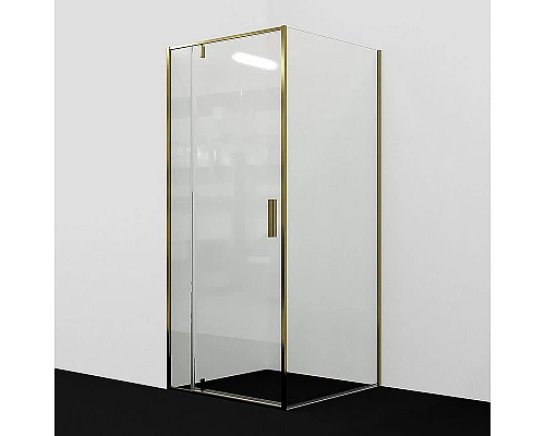 Приобрести Душевой уголок WasserKRAFT Aisch 100x100 55P19 профиль Матовое золото стекло прозрачное в магазине сантехники Santeh-Crystal.ru