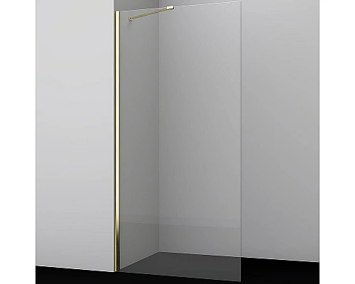 Заказать Душевая перегородка WasserKRAFT Aisch 100 55W44 профиль Матовое золото стекло прозрачное в магазине сантехники Santeh-Crystal.ru