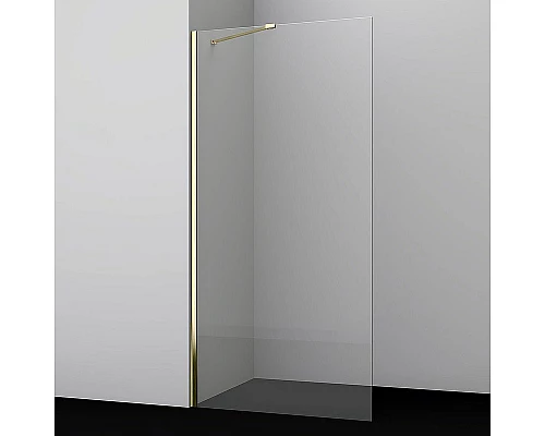 Заказать Душевая перегородка WasserKRAFT Aisch 100 55W44 профиль Матовое золото стекло прозрачное в магазине сантехники Santeh-Crystal.ru