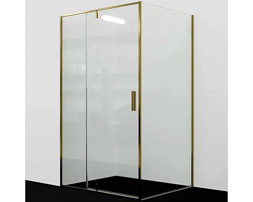 Приобрести Душевая стенка WasserKRAFT Aisch 90 55P03-RP90 профиль Золото матовое стекло прозрачное в магазине сантехники Santeh-Crystal.ru