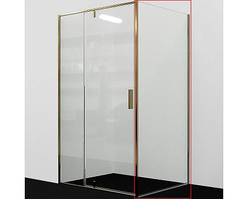 Купить Душевая стенка WasserKRAFT Aisch 100 55P10-RP100 профиль Золото матовое стекло прозрачное в магазине сантехники Santeh-Crystal.ru
