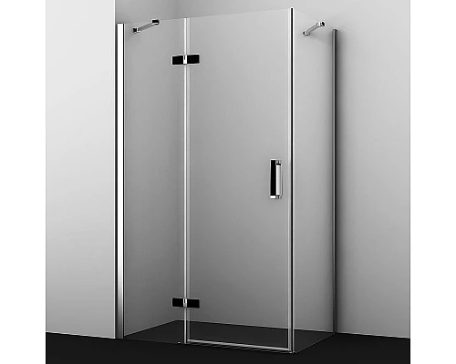 Приобрести Душевой уголок WasserKRAFT Aller 120х100 L 10H10LBLACK MATT профиль Хром матовый стекло прозрачное в магазине сантехники Santeh-Crystal.ru