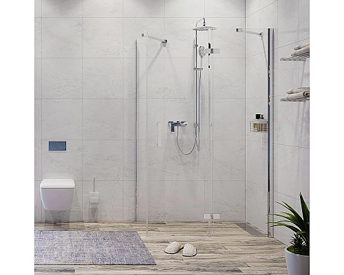 Купить Душевой уголок WasserKRAFT Aller 120х100 R 10H10RWHITE профиль Хром стекло прозрачное в магазине сантехники Santeh-Crystal.ru