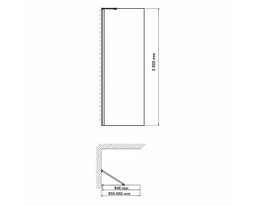 Приобрести Душевая перегородка WasserKRAFT Aller 100 10H10-RP100 профиль Хром стекло прозрачное в магазине сантехники Santeh-Crystal.ru