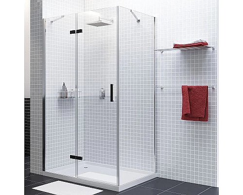 Заказать Душевой уголок WasserKRAFT Aller 120х80 L 10H06LBLACK MATT профиль Хром матовый стекло прозрачное в магазине сантехники Santeh-Crystal.ru