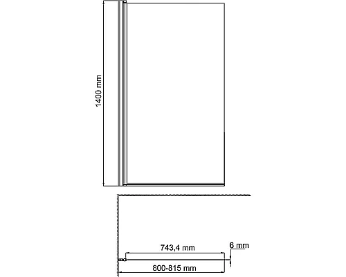 Приобрести Шторка на ванну WasserKRAFT Berkel 80 L 48P01-80LM профиль Хром стекло матовое в магазине сантехники Santeh-Crystal.ru