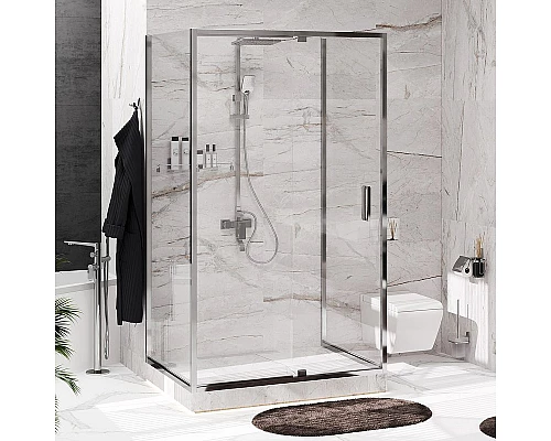 Купить Душевой уголок WasserKRAFT Berkel 120х100 48P26 профиль Хром стекло прозрачное в магазине сантехники Santeh-Crystal.ru