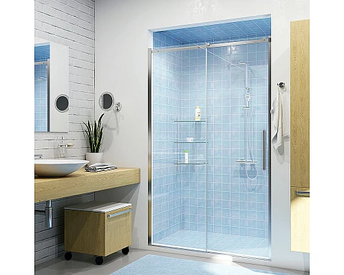 Купить Душевая дверь WasserKRAFT Dinkel 140 58R31 профиль Хром стекло прозрачное в магазине сантехники Santeh-Crystal.ru