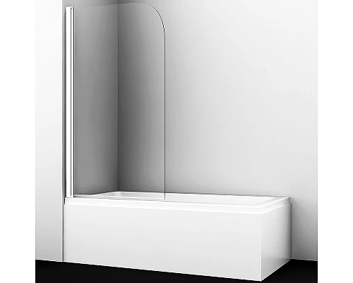 Купить Шторка на ванну WasserKRAFT Leine 80 35P01-80W профиль Белый матовый стекло прозрачное в магазине сантехники Santeh-Crystal.ru