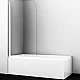 Купить Шторка на ванну WasserKRAFT Leine 80 35P01-80W профиль Белый матовый стекло прозрачное в магазине сантехники Santeh-Crystal.ru