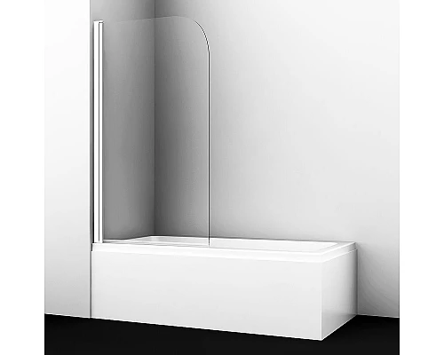 Купить Шторка на ванну WasserKRAFT Leine 80 35P01-80W профиль Белый матовый стекло прозрачное в магазине сантехники Santeh-Crystal.ru