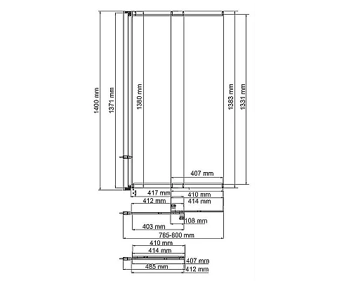 Купить Шторка на ванну WasserKRAFT Main 80 41S02-80WS профиль Хром стекло прозрачное в магазине сантехники Santeh-Crystal.ru