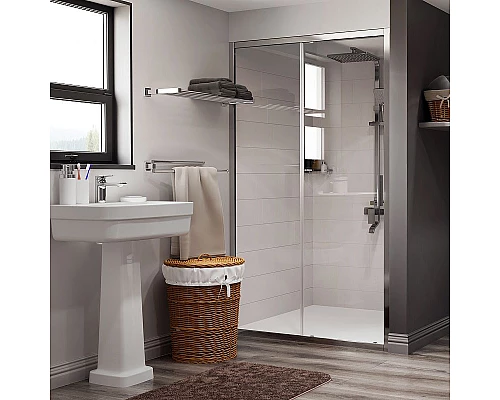 Приобрести Душевая дверь WasserKRAFT Main 130 41S30 профиль Хром стекло прозрачное в магазине сантехники Santeh-Crystal.ru