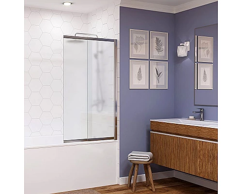 Приобрести Шторка на ванну WasserKRAFT Main 100 41S02-100RM профиль Хром стекло матовое в магазине сантехники Santeh-Crystal.ru