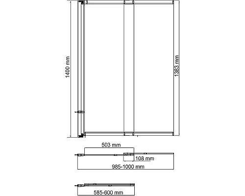 Заказать Шторка на ванну WasserKRAFT Main 80 L 41S02-100LM профиль Хром стекло матовое в магазине сантехники Santeh-Crystal.ru