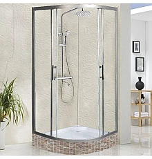 Душевой уголок WeltWasser WW500 С 80х80 10000004085 профиль Хром матовый стекло прозрачное