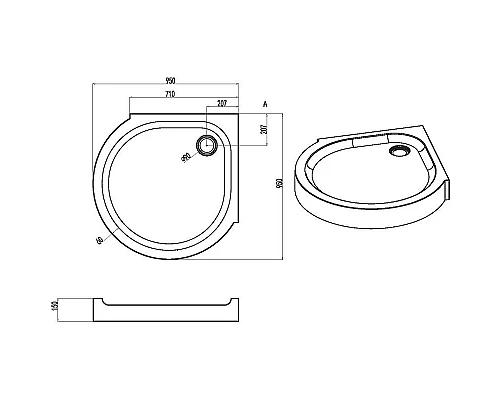 Приобрести Акриловый поддон для душа AM.PM Like Round 95х95 W83T-333-095W Белый в магазине сантехники Santeh-Crystal.ru