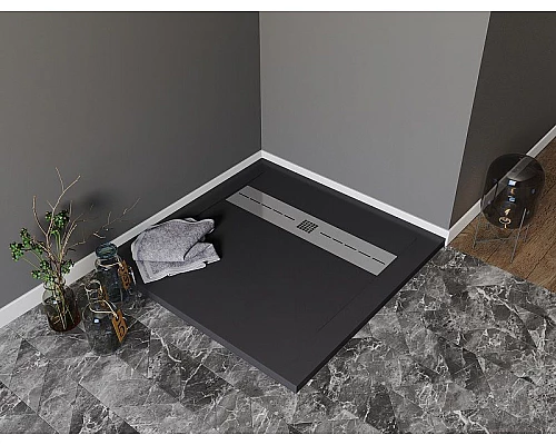 Заказать Душевой поддон из искусственного камня Aquanet Delight 90x90 258896 Черный в магазине сантехники Santeh-Crystal.ru