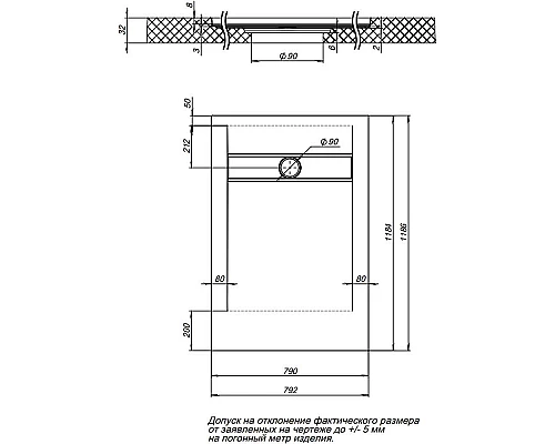 Купить Душевой поддон из искусственного камня Aquanet Delight 120x80 258883 Серый в магазине сантехники Santeh-Crystal.ru