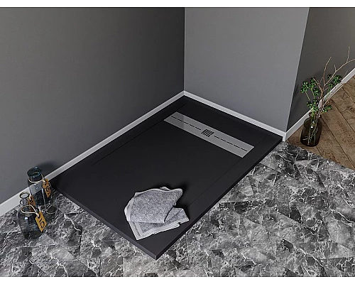 Купить Душевой поддон из искусственного камня Aquanet Delight 140x90 258899 Черный в магазине сантехники Santeh-Crystal.ru