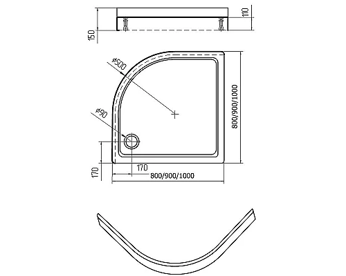 Заказать Акриловый поддон для душа Aquatek 100x100 DPA-0000002 Белый в магазине сантехники Santeh-Crystal.ru