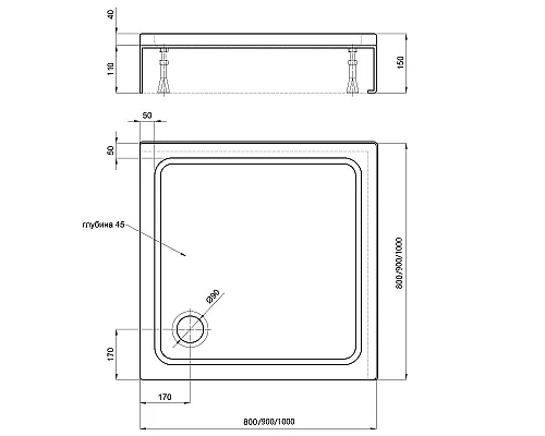 Купить Акриловый поддон для душа Aquatek 90x90 DPA-0000005 Белый в магазине сантехники Santeh-Crystal.ru