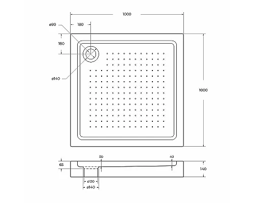 Акриловый поддон для душа BelBagno Tray 100x100 TRAY-BB-A-100-15-W Белый