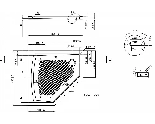 Заказать Акриловый поддон для душа Bravat P39B Белый в магазине сантехники Santeh-Crystal.ru