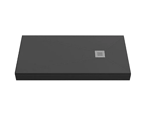Купить Душевой поддон из искусственного камня Creto Ares 120x80 1-0058 Черный в магазине сантехники Santeh-Crystal.ru
