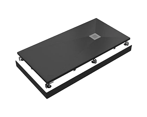 Купить Душевой поддон из искусственного камня Creto Ares 120x80 1-0058 Черный в магазине сантехники Santeh-Crystal.ru