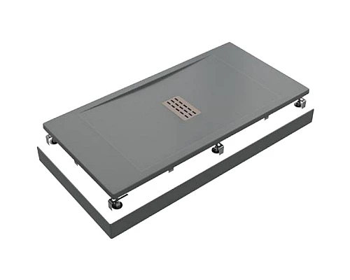 Купить Душевой поддон из искусственного камня Creto Etna 140x90 2-0018 Серый в магазине сантехники Santeh-Crystal.ru