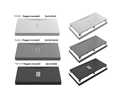 Купить Душевой поддон из искусственного камня Creto Etna 140x90 2-0018 Серый в магазине сантехники Santeh-Crystal.ru