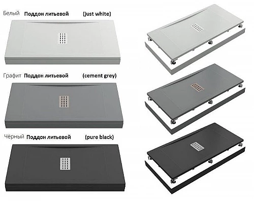 Купить Душевой поддон из искусственного камня Creto Etna 140x90 2-0066 Черный в магазине сантехники Santeh-Crystal.ru