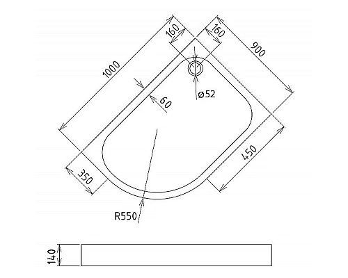 Заказать Акриловый поддон для душа Gemy 100х90 ST19 R Белый в магазине сантехники Santeh-Crystal.ru