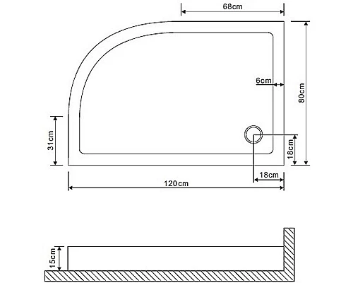 Заказать Акриловый поддон для душа Grossman 120х80 GR-119212020L Белый в магазине сантехники Santeh-Crystal.ru