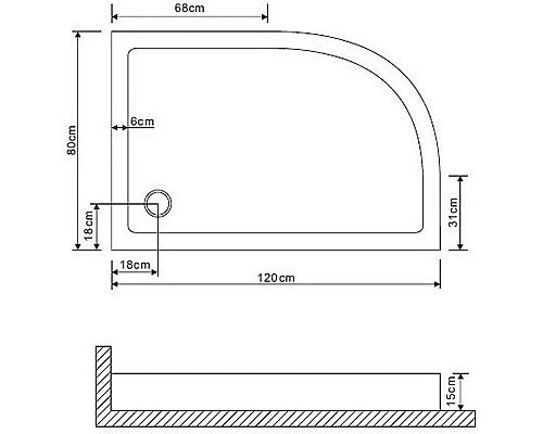 Приобрести Акриловый поддон для душа Grossman 120х80 GR-119212020R Белый в магазине сантехники Santeh-Crystal.ru