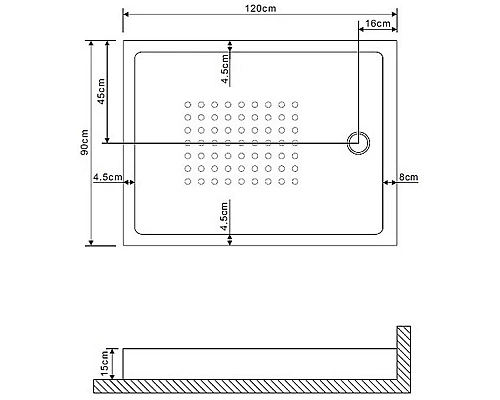 Купить Акриловый поддон для душа Grossman 120х90 GR-11200920L Белый в магазине сантехники Santeh-Crystal.ru