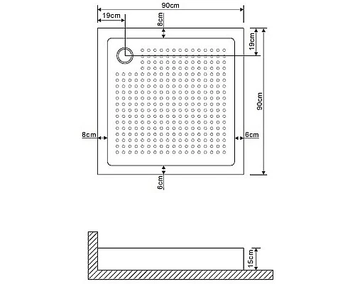 Заказать Акриловый поддон для душа Grossman 90х90 GR-119109020 Белый в магазине сантехники Santeh-Crystal.ru