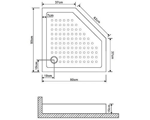 Купить Акриловый поддон для душа Grossman 90х90 GR-80900920 Белый в магазине сантехники Santeh-Crystal.ru