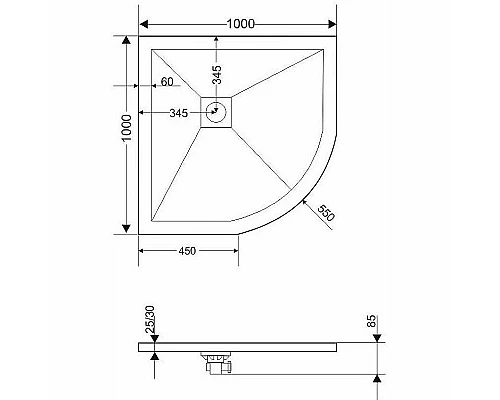 Купить Душевой поддон из искусственного камня Grossman Strong 100x100 GR-S1100100 Белый в магазине сантехники Santeh-Crystal.ru