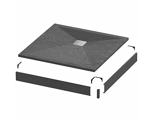 Купить Душевой поддон из искусственного камня Grossman Strong 90x90 GR-S29090Q Графит в магазине сантехники Santeh-Crystal.ru