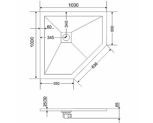 Приобрести Душевой поддон из искусственного камня Grossman Strong 100x100 GR-S1100100D Белый в магазине сантехники Santeh-Crystal.ru