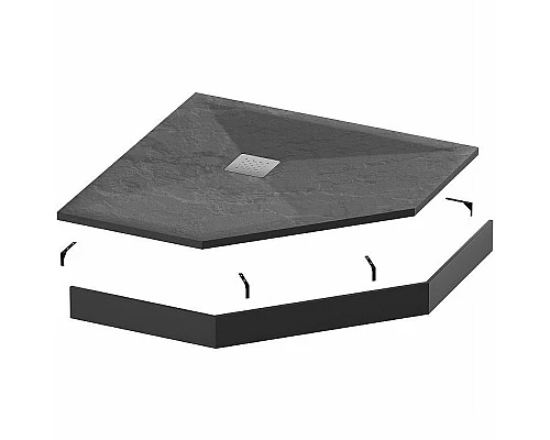 Купить Душевой поддон из искусственного камня Grossman Strong 90x90 GR-S29090D Графит в магазине сантехники Santeh-Crystal.ru