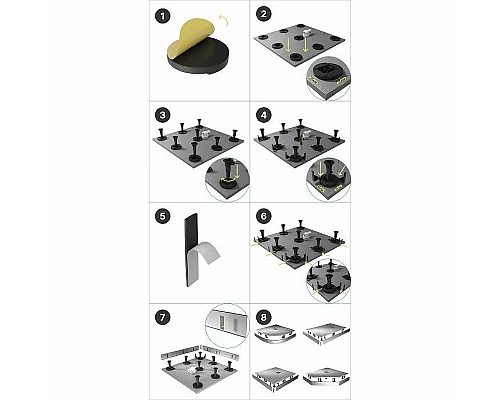 Купить Душевой поддон из искусственного камня Grossman Strong 90x90 GR-S29090D Графит в магазине сантехники Santeh-Crystal.ru
