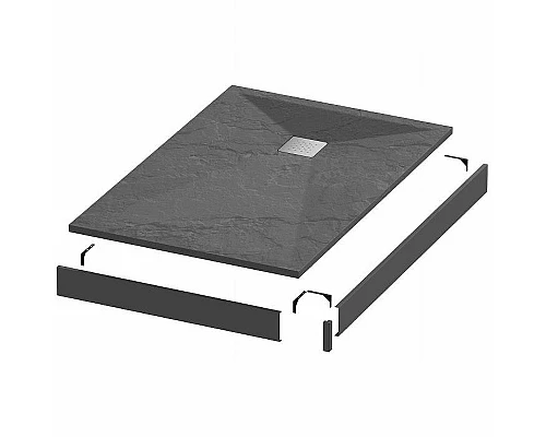 Купить Душевой поддон из искусственного камня Grossman Strong 80x100 GR-S280100Q Графит в магазине сантехники Santeh-Crystal.ru