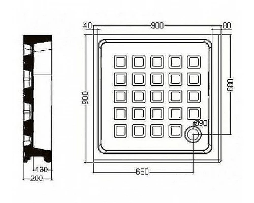 Заказать Керамический душевой поддон Kerasan Retro 90х90 133801 Белый в магазине сантехники Santeh-Crystal.ru