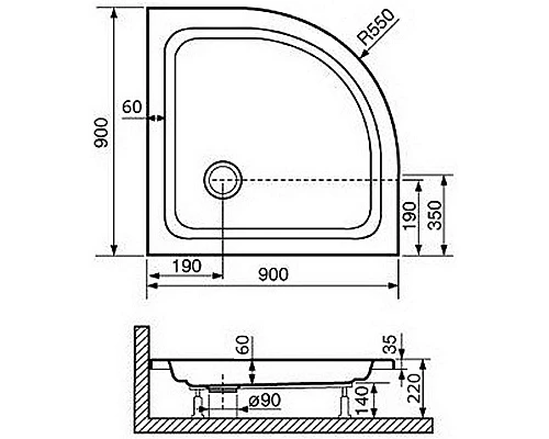 Приобрести Акриловый поддон для душа RGW Acrylic Style P 90x90 16180499-11 Белый в магазине сантехники Santeh-Crystal.ru