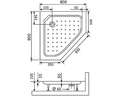 Купить Акриловый поддон для душа RGW Acrylic Style-TR 80x80 16180588-11 Белый в магазине сантехники Santeh-Crystal.ru