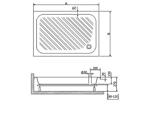 Заказать Акриловый поддон для душа RGW Acrylic B/CL-S 90x70 16180279-51 Белый в магазине сантехники Santeh-Crystal.ru