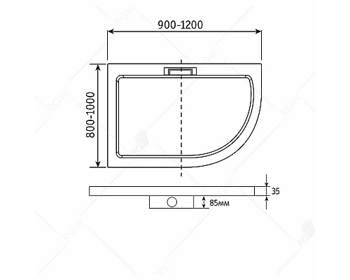 Купить Душевой поддон из искусственного камня RGW GWS-41L 120х80 03150482-01L Белый в магазине сантехники Santeh-Crystal.ru